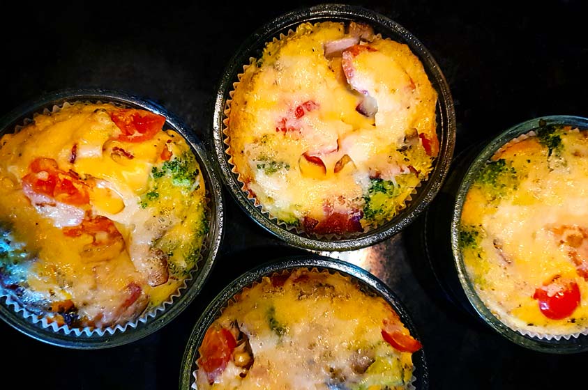 Breakfast Egg muffins in a tray