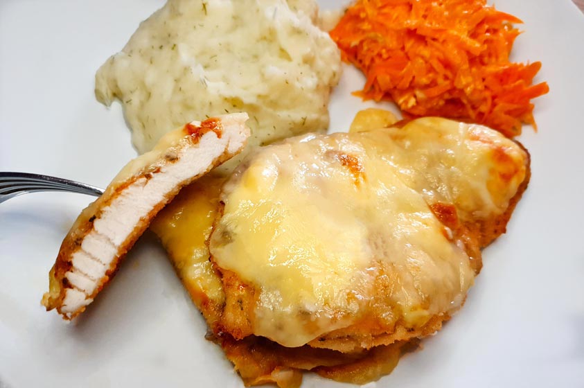 Chicken with cheese topping