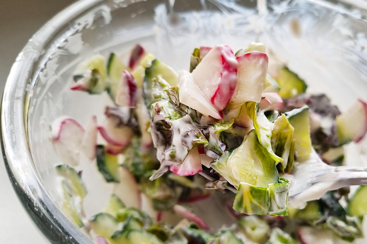 Creamy Cucumber Radish Salad (Ridikėlių salotos)